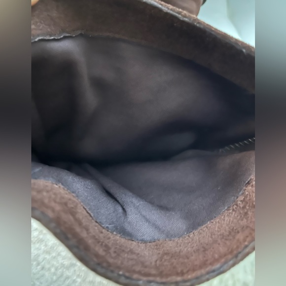 Colin Stuart Brown Suede Strappy Scrunch Knee High Wedge Boots Sz 11B - Picture 3 of 14